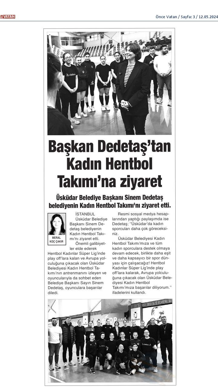 Başkan Dedetaş'tan Kadın Hentbol Takımı'na Ziyaret