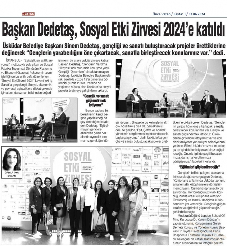 Başkan Dedetaş Sosyal Etki Zirvesi 2024'e Katıldı