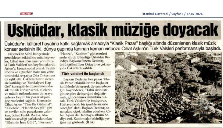 Üsküdar Klasik Müziğe Doyacak