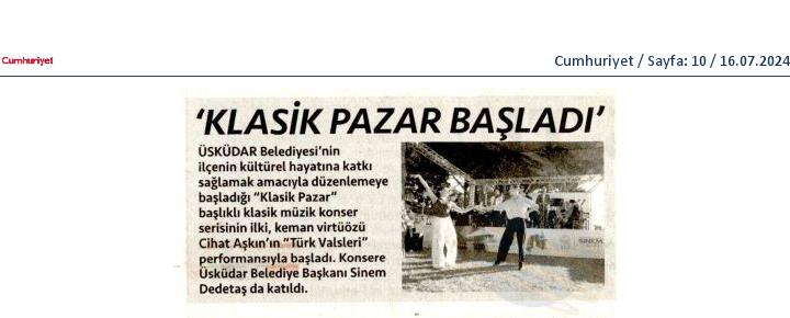 Klasik Pazar Başladı