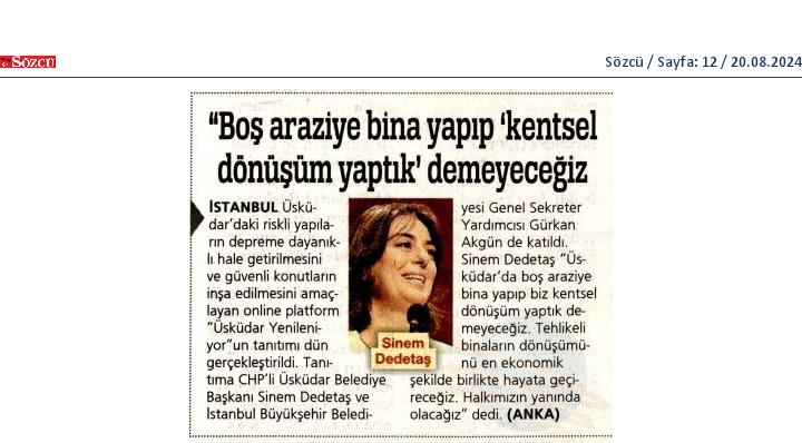 Boş Araziye Bina Yapıp 'Kentsel Dönüşüm Yaptık' Demeyeceğiz